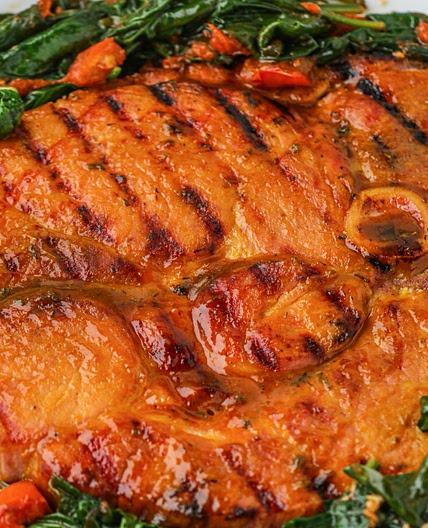 Ham Steak On The Grill