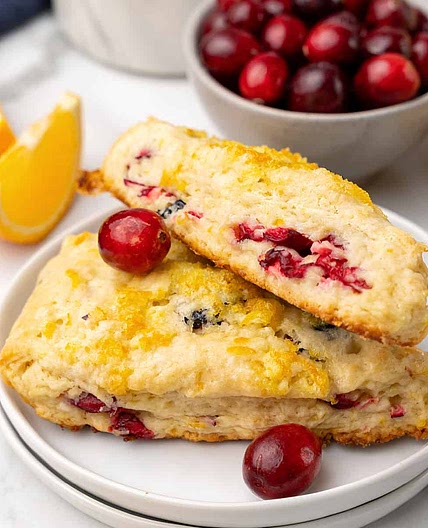 Orange Cranberry Scones with Sweet Orange Topping