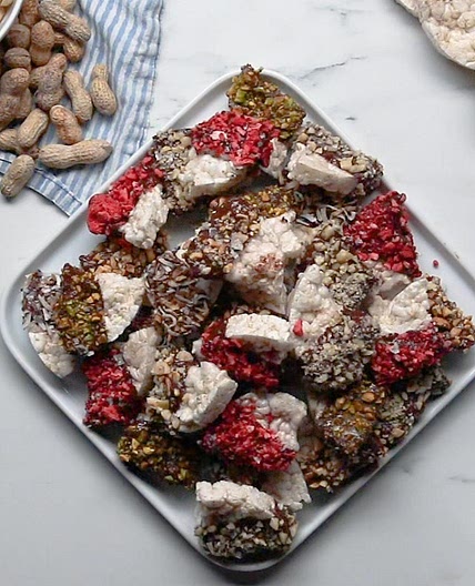 Chocolate Dipped Rice Cake “Candy Bar" Bites Recipe by Tasty