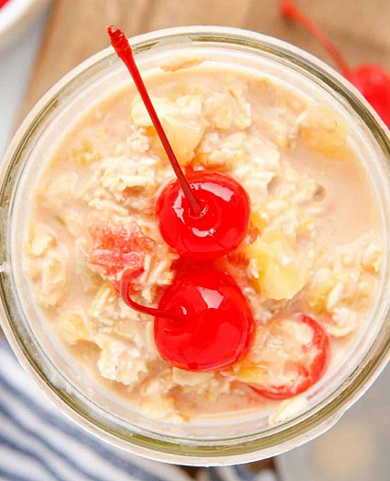 Pineapple Upside Down Cake Overnight Oats