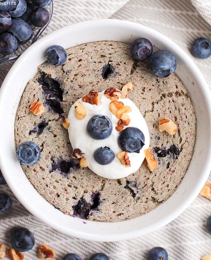 Healthy Single-Serving Blueberry Microwave Muffin