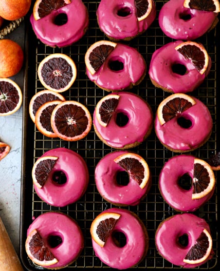 Blood Orange Cake Doughnuts