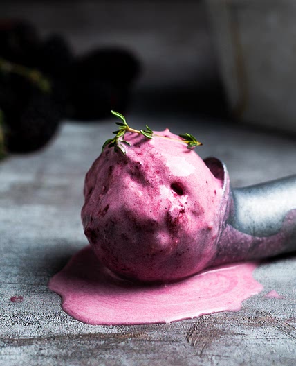 Blackberry Thyme Ice Cream