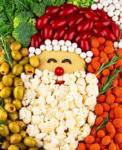 Christmas Santa vegetable platter