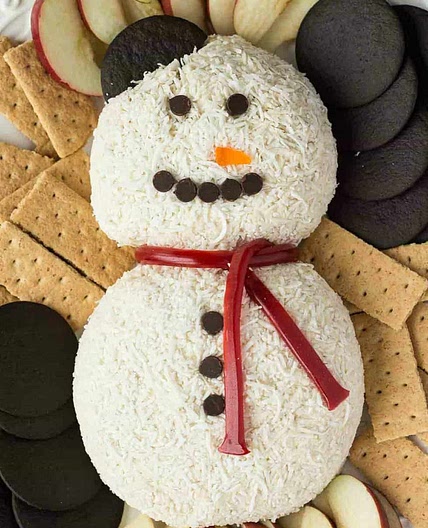 Snowman White Chocolate Toffee Cheese Ball