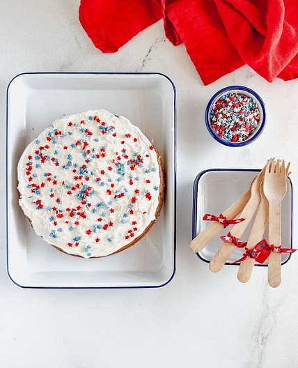 One Bowl Red White and Blue Cake