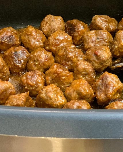 Keto Apricot Glazed Party Meatballs