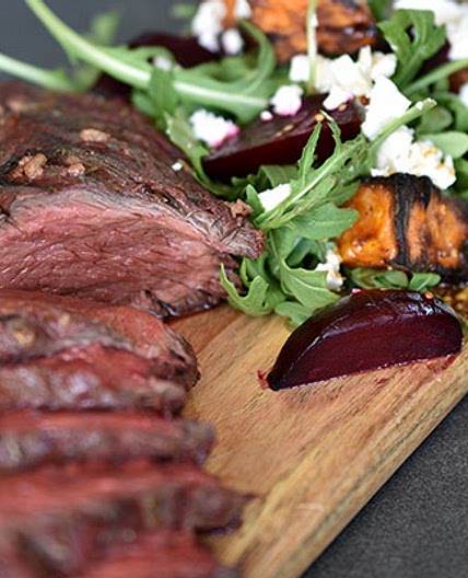 Marinated Kangaroo Fillet with Roasted Beetroot Salad
