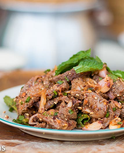 Thai Nam Tok Recipe (น้ำตกเนื้อ) - Waterfall Beef Salad