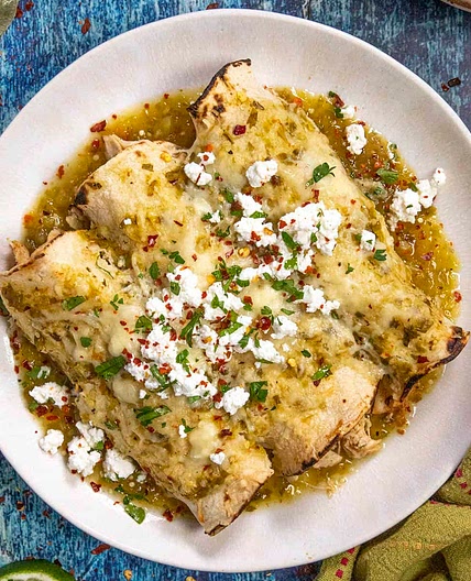 Chicken Enchiladas Verdes (Enchiladas with Green Sauce Recipe)