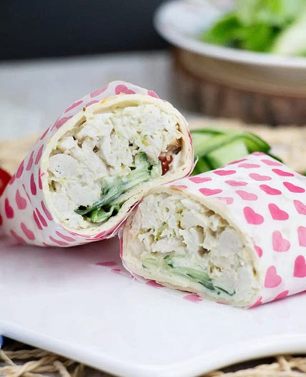 Shredded Chicken Wrap With Cucumber