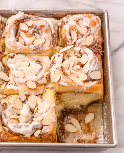 Triple Almond Cinnamon Rolls