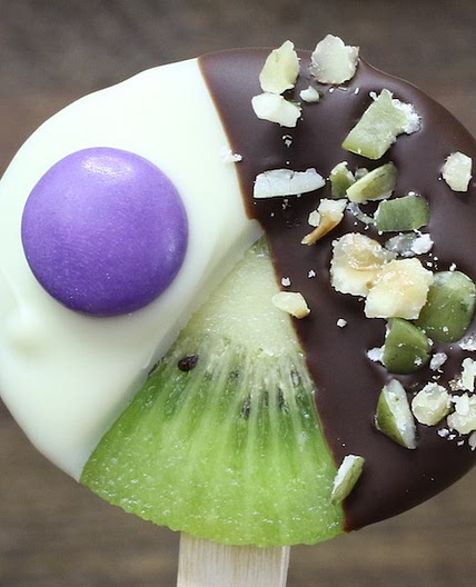Chocolate Dipped Kiwi Pops