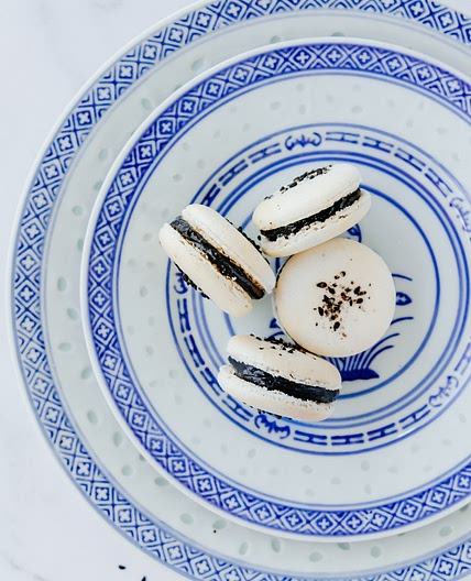 Black Sesame Macarons
