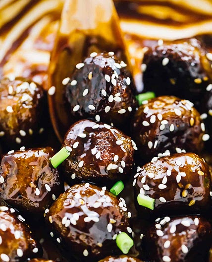 Vegan Teriyaki Meatballs