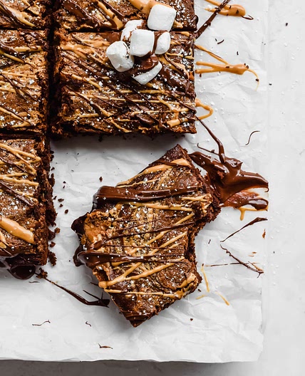Crinkle Top Brownies with Marshmallow Fluff