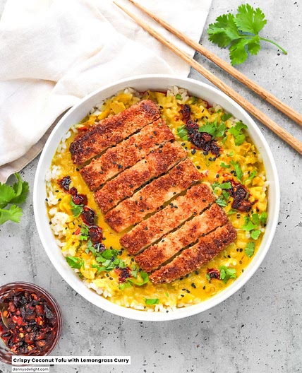 Crispy Coconut Tofu with Lemongrass Curry