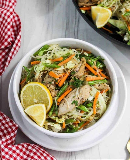 Pancit Bihon Guisado with Chicken and Pork