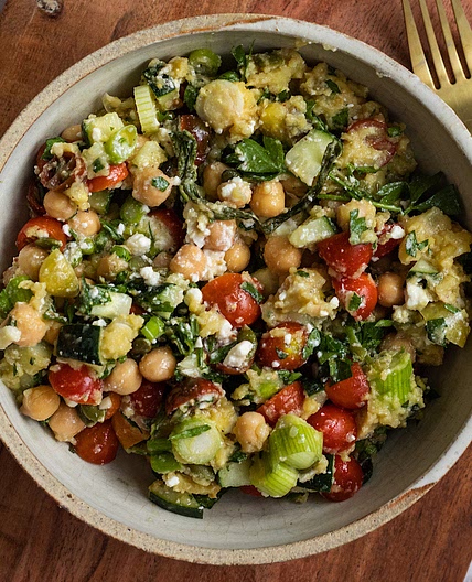 Fava Bean Chickpea Salad