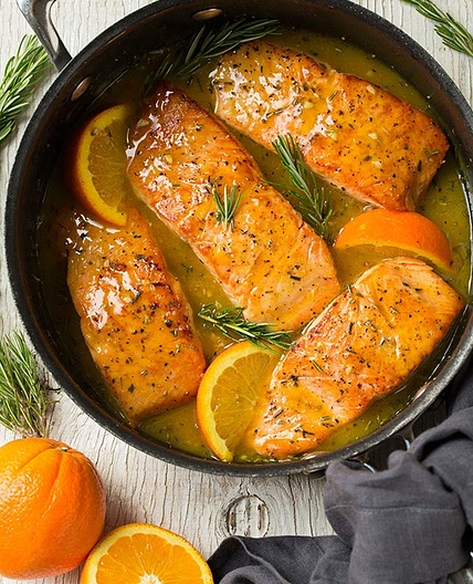Orange-Rosemary Glazed Salmon