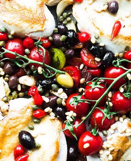 Sheet Pan Chicken Puttanesca