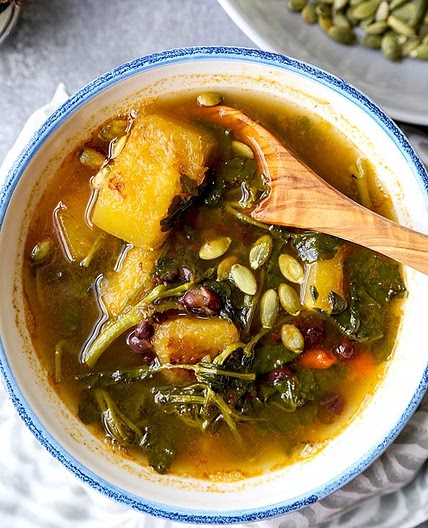 Spicy Kabocha Squash And Adzuki Bean Soup