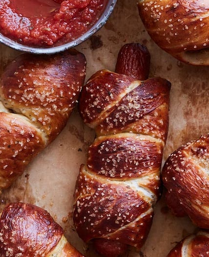 Parmesan Pretzel Dogs