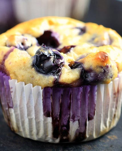 Blueberry Oatmeal Greek Yogurt Muffins
