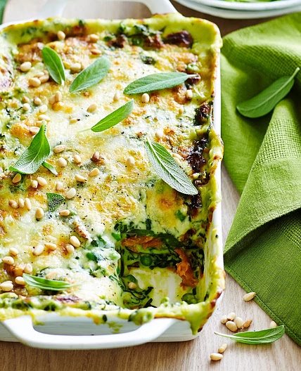 Roast pumpkin and spinach lasagne