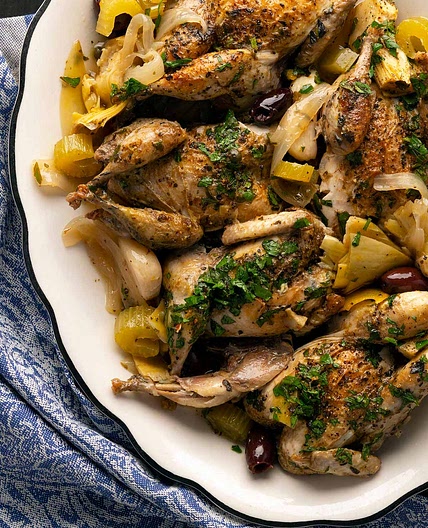 Greek Braised Quail