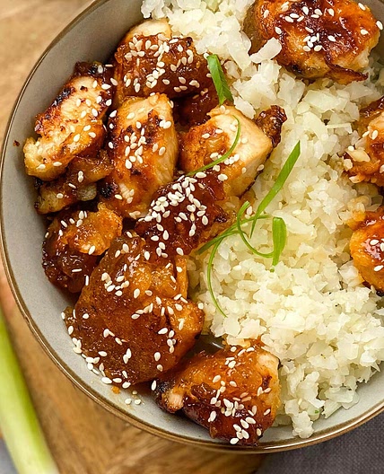 Honey Chicken with Cauliflower Rice