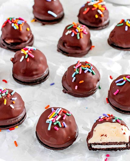 Chocolate Covered Ice Cream Bites