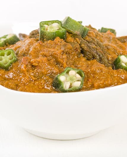 Curried Okra with Chickpeas and Tomatoes