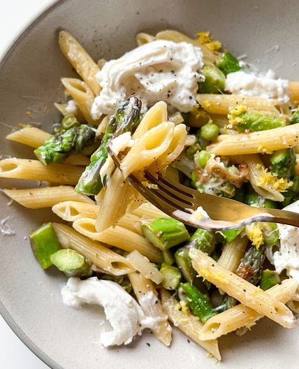 Spring Pea and Asparagus Penne Pasta
