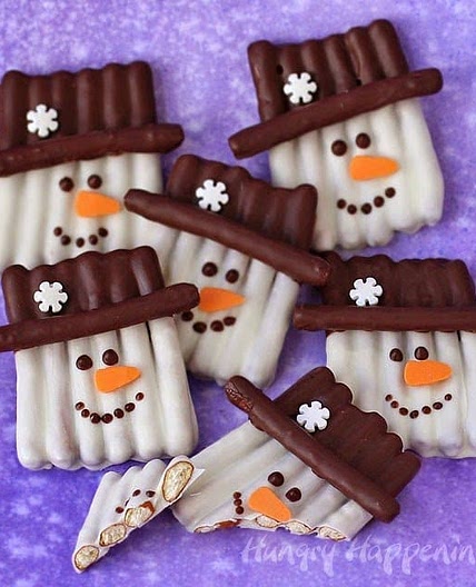 Chocolate Pretzel Snowman Craft