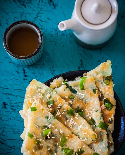 Savory Puff Pastry Scallion Pancakes