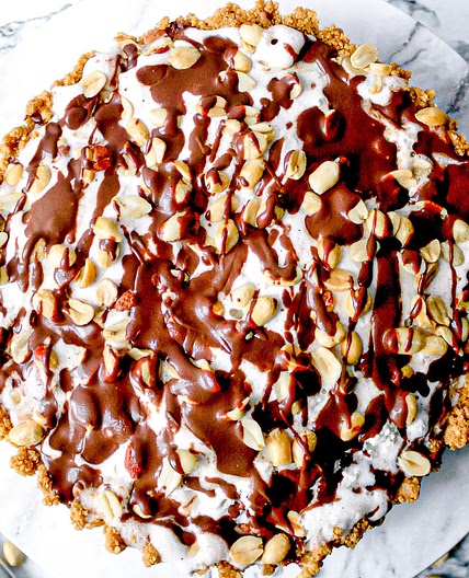 Peanut Buster Parfait Ice Cream Pie with Nutter Butter Crust