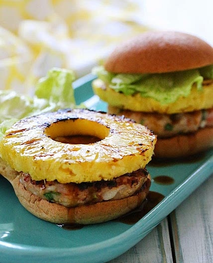 Aloha Teriyaki Shrimp Burgers