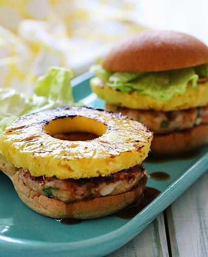 Aloha Teriyaki Shrimp Burgers