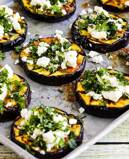 Grilled Eggplant with Feta and Herbs