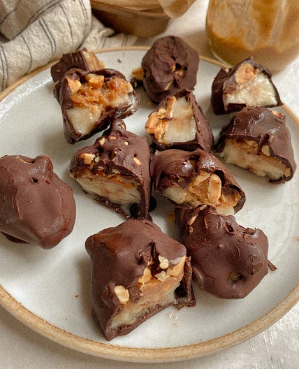 Banana Snickers Bites (vegan, gluten free)