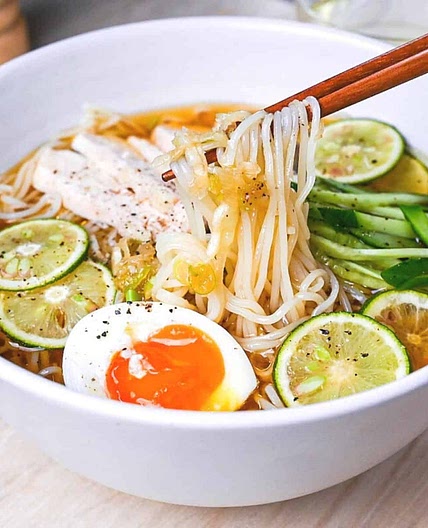 Chilled Chicken and Citrus Somen Noodle Soup