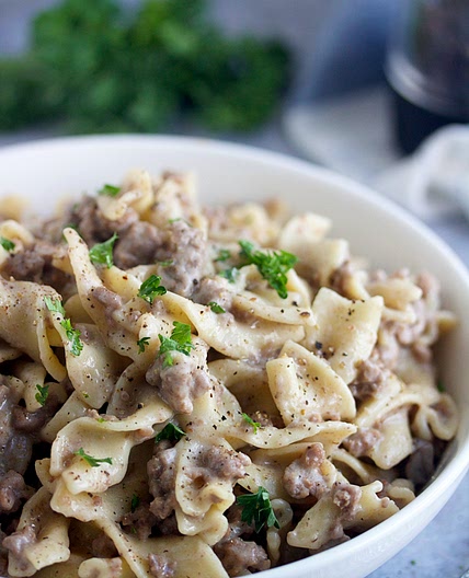 Instant Pot Ground Beef Stroganoff