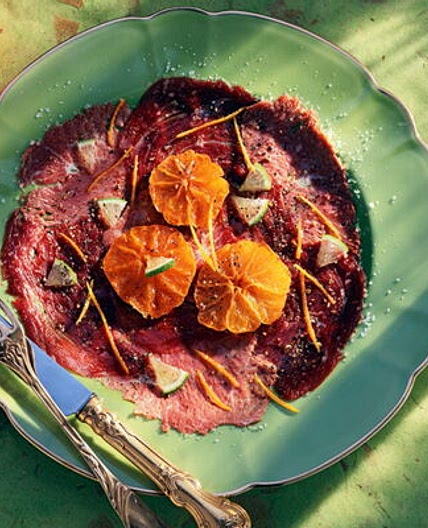 Carpaccio de magret aux agrumes