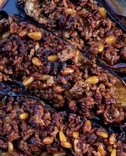 Stuffed Eggplant with Lamb and Pine Nuts from 'Jerusalem'