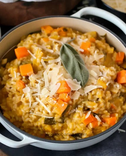 Creamy Baked Farro and Butternut Squash and Parmesan