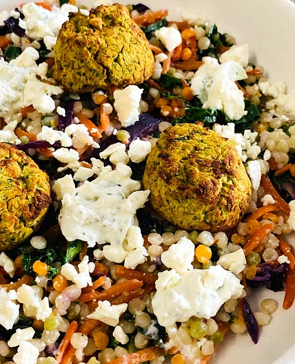 Falafel Couscous Veggie Bowls