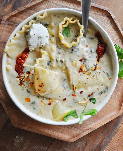 Vegan Tuscan Lasagna Soup