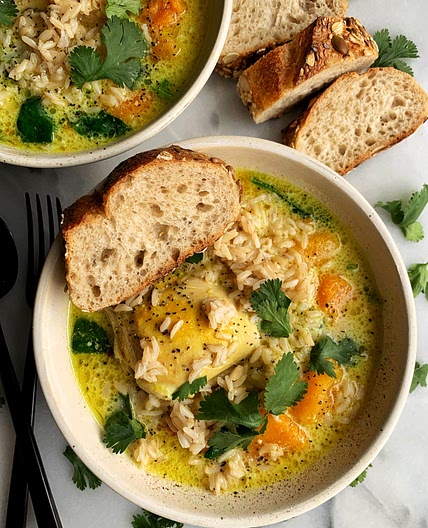 One-Pot Ginger Coconut Milk Chicken Bowls