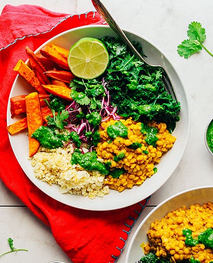 Nourishing Curried Lentil & Sweet Potato Bowl